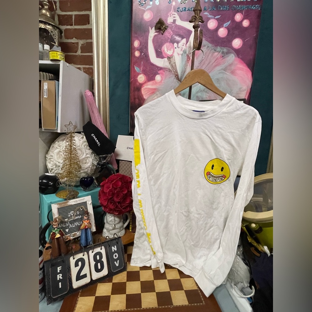 Coney Island Picnic Smiley Face long sleeve T-Shirt Sz